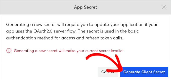 Generating Client Secret