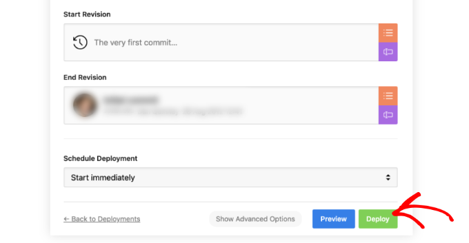 Click the deploy button Click the deploy button