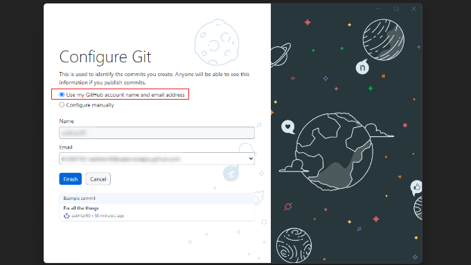 Configure git on desktop client Configure git on desktop client