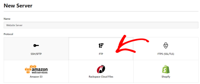 Enter name for your server Enter name for your server