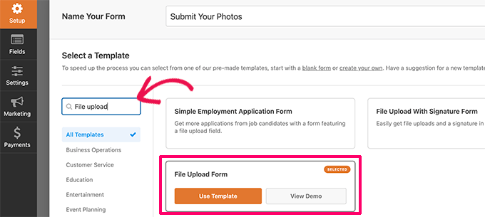 Modulo di caricamento file