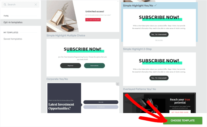 Choosing a ready-made template