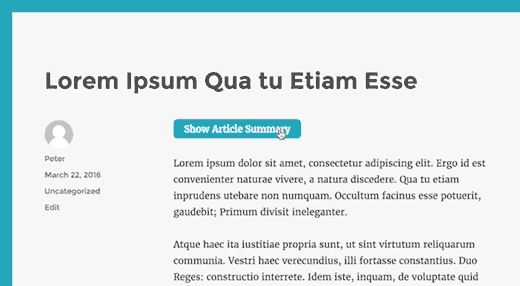 Bouton pour afficher un meilleur résumé avec un appel à l'action