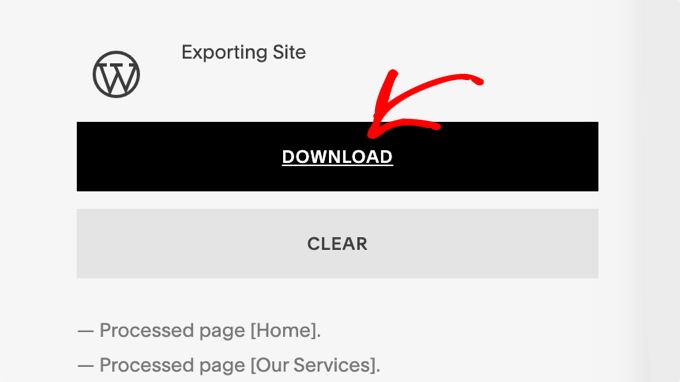 Download Squarespace export