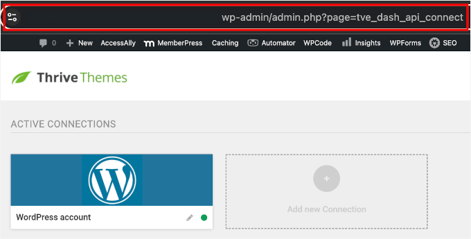 Manage Connections' URL in Thrive