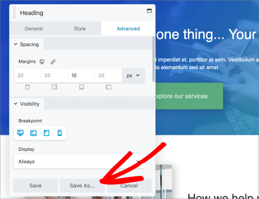 Save element to reuse Save element to reuse