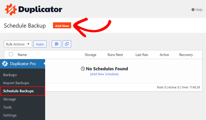 Create a backup schedule Create a backup schedule