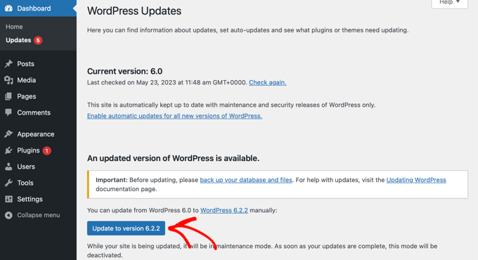 WordPress updates WordPress updates