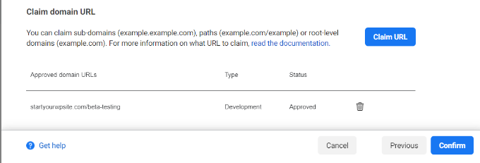 Confirmer votre domaine