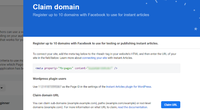 Copiez la balise meta