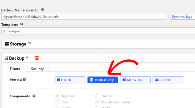 Select Database Only Select Database Only