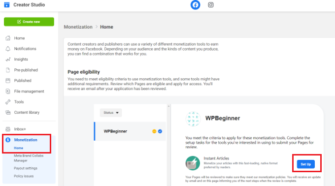 Configurer les articles instantanés
