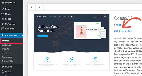 Theme auto-updates Theme auto-updates