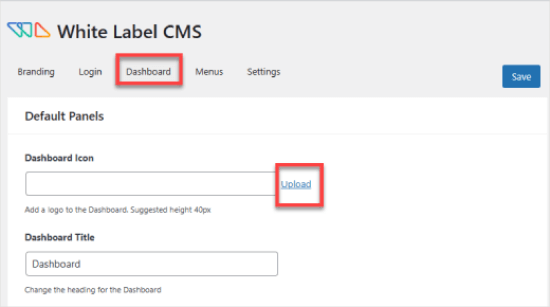 Subir logo personalizado del panel de administración Subir logo personalizado del panel de administración