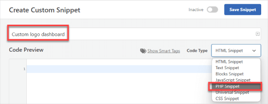 Fragmento de PHP en WPCode Fragmento de PHP en WPCode