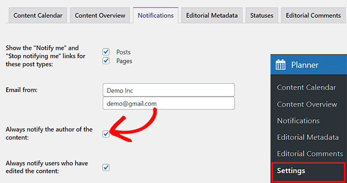 Check the always notify author option Check the always notify author option