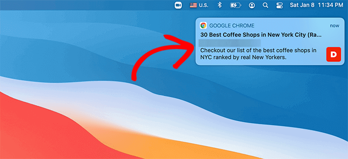 Exemple de notification push web