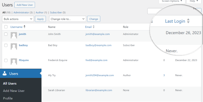 Zobacz ostatnie logowanie w panelu