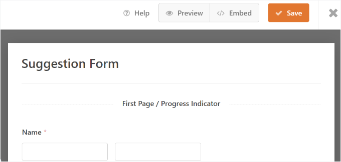Save your form Save your form