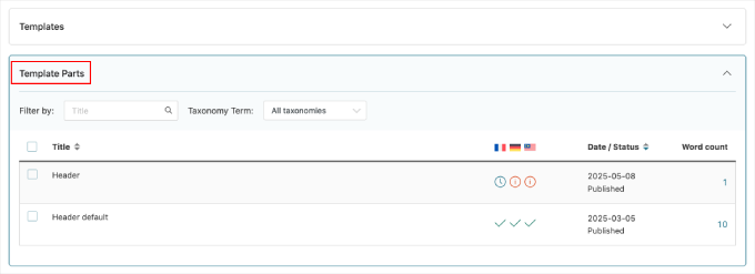 wpml-template-parts-tab WPML template parts tab