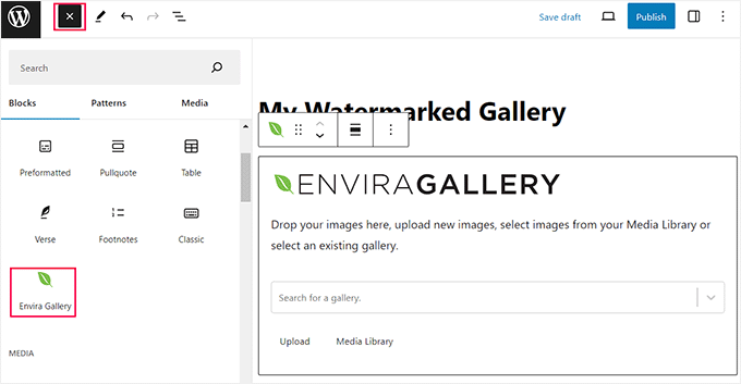 Add envira gallery block for watermarked images Add envira gallery block for watermarked images