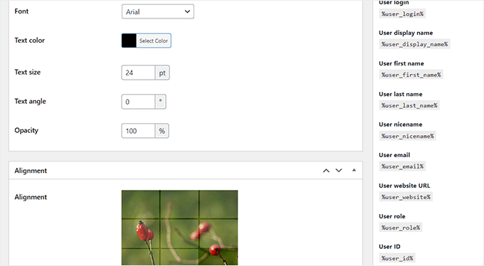 Yazı tipi türünü ve hizalamayı seçin