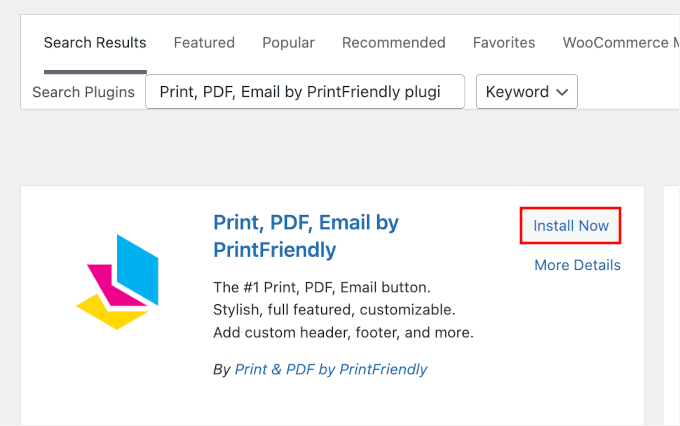 Installing PrintFriendly plugin in WordPress
