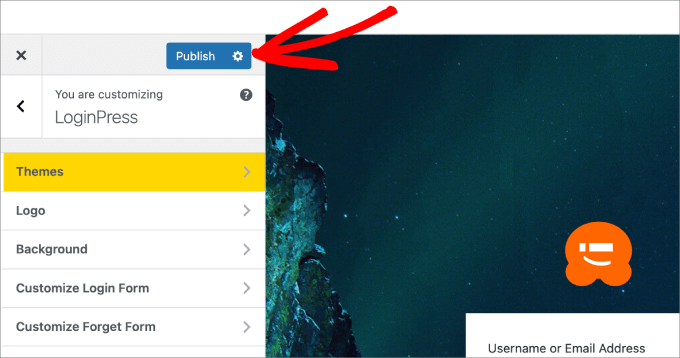 publish login page publish login page