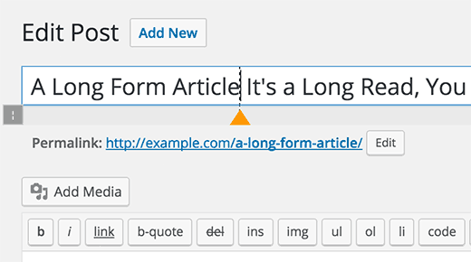 Marcador de divisão de título