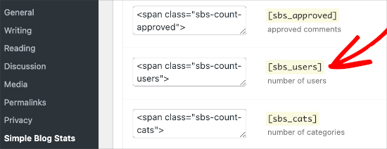 Einstellungen für Benutzer-Shortcodes