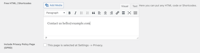 Aggiungere shortcode e HTML alla navigazione del tuo sito web