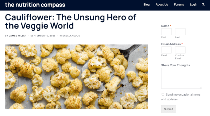WPForms contact form live on the sidebar WPForms contact form live on the sidebar