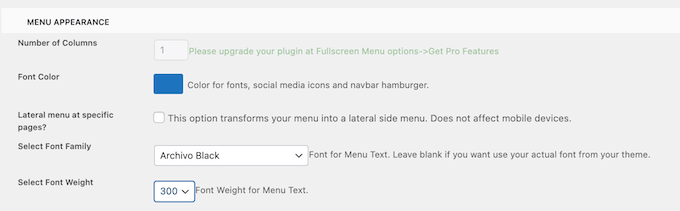 Modificare l'aspetto di un menu di navigazione mobile