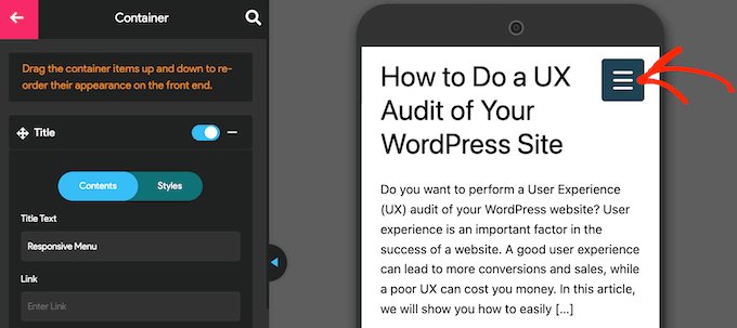 Come visualizzare in anteprima un menu mobile sul desktop