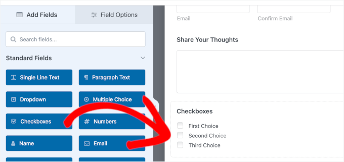 Adding a checkbox in WPForms Adding a checkbox in WPForms