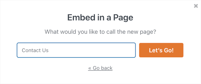 Embed contact form into a new page Embed contact form into a new page