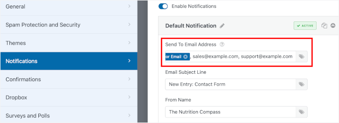 Contact form notifications with multiple recipients Contact form notifications with multiple recipients