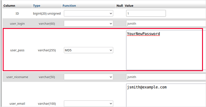 Add new user password Add new user password