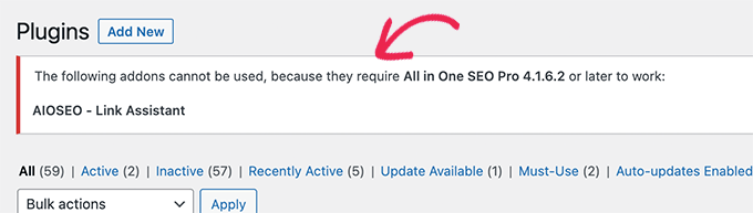 Admin notice example Admin notice example