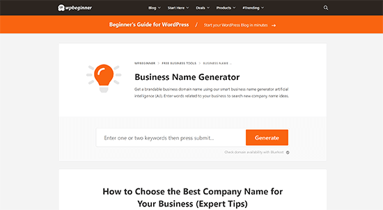 Business name generator Business name generator