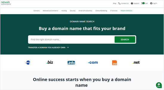 Générateur de noms de domaine Network Solutions