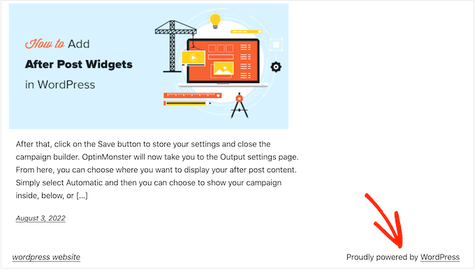 The Powered by WordPress disclaimer The Powered by WordPress disclaimer
