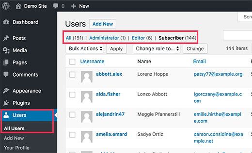 Användarsida i WordPress