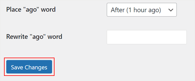 Saving the Meks Time Ago plugin settings Saving the Meks Time Ago plugin settings