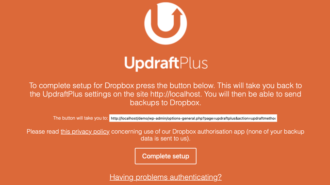 Complete setup Complete setup