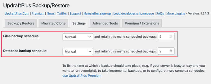 Choosing an UpdraftPlus Backup Schedule Choosing an UpdraftPlus Backup Schedule