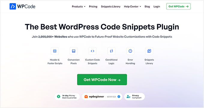 WPCode WordPress code snippets plugin WPCode WordPress code snippets plugin