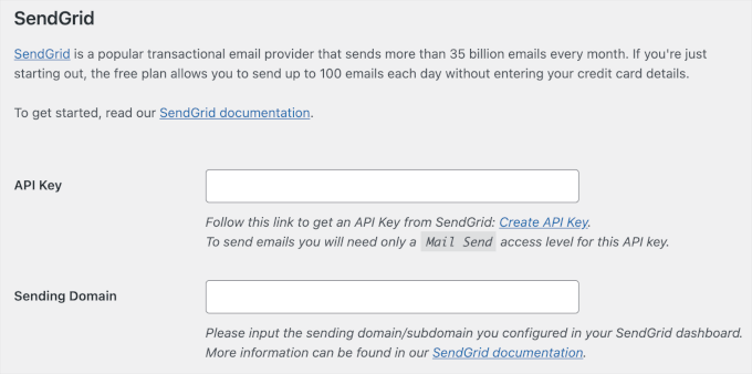 Wprowadzanie klucza API SendGrid i domeny wysyłającej