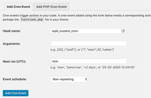 Adăugați eveniment cron personalizat în WordPress Adăugați eveniment cron personalizat în WordPress