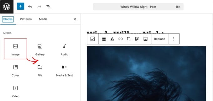 Adăugarea imaginii configurate la o postare